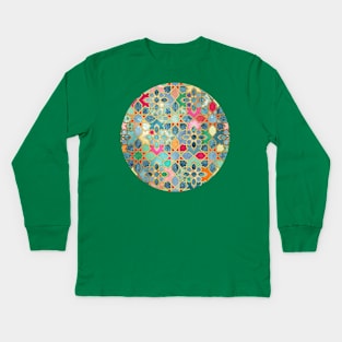 Gilt & Glory - Colorful Moroccan Mosaic Kids Long Sleeve T-Shirt